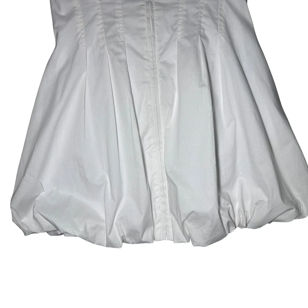 Steve Madden Bubble Hem Zip Gale Dress Women Medium White Sleeveless V-Neck NWT - Picture 5 of 11